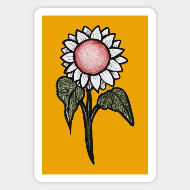 Sunflower Floral Design Magnet by bubbsnugg